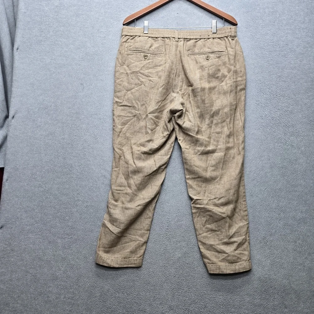 Banana Republic Men Pants 34X30 Tan Cotton Linen Dress Mason Athletic Tapered